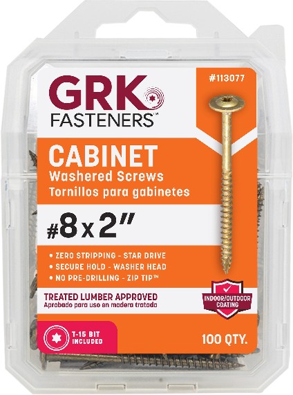 #8 x 2-in Polymer Interior Cabinet mounting screws ( 100 -Per Box )