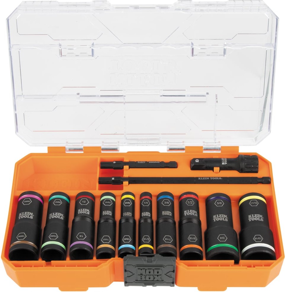 KNECT Flip-20 Impact Socket Set, SAE and Metric, 13-Piece