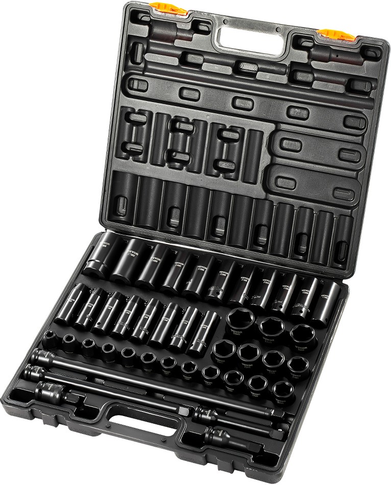 1/2-IN Impact Sockets Set 43 -Piece Metric Set Drive Set 6-point Impact Socket Set