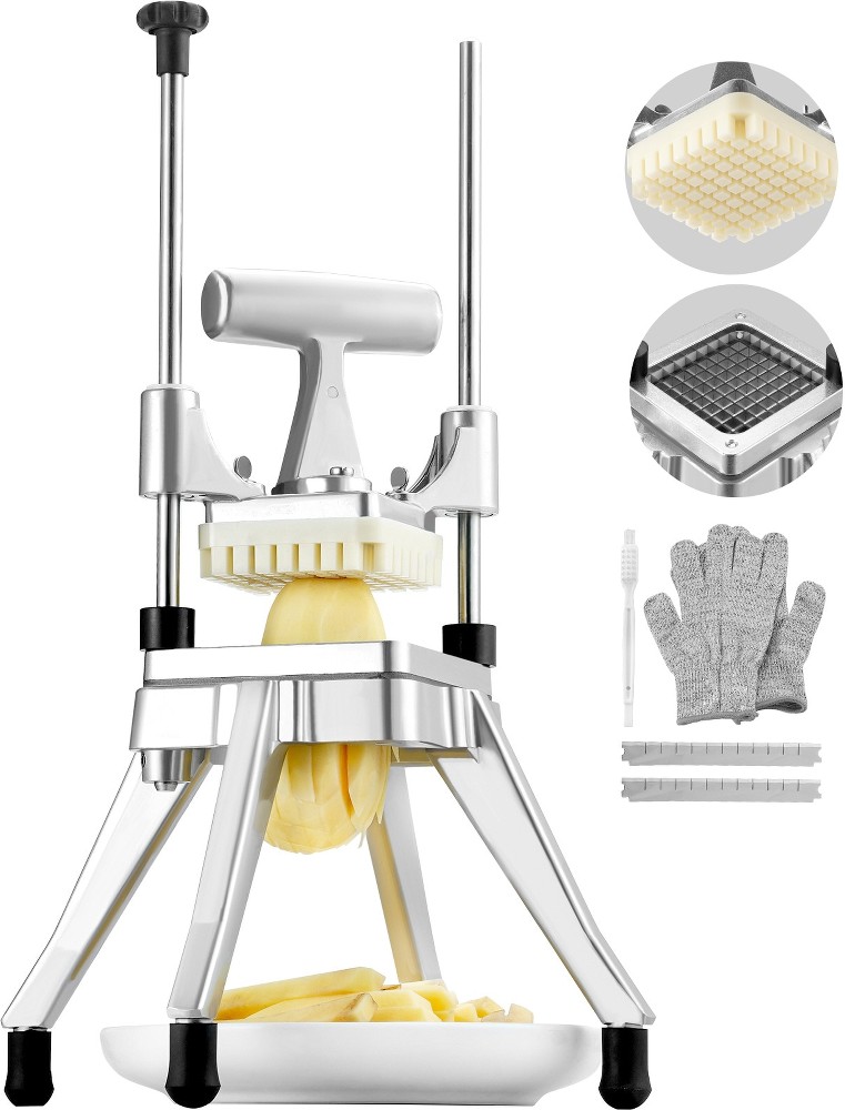 3/8" Vegetable Fruit Chopper Commercial/Residential Food slicer with Thickness Control ( Silver )