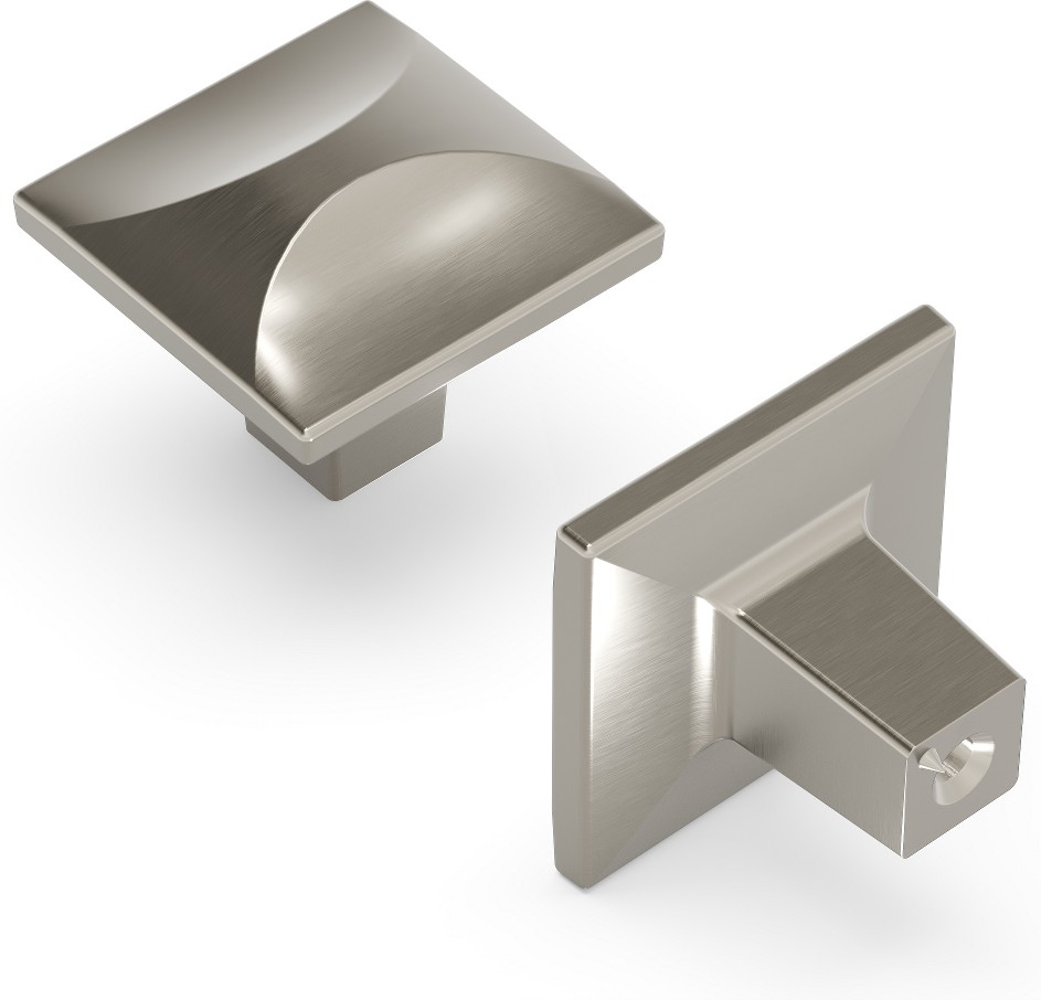 Crest Satin Nickel Square Cabinet Knob