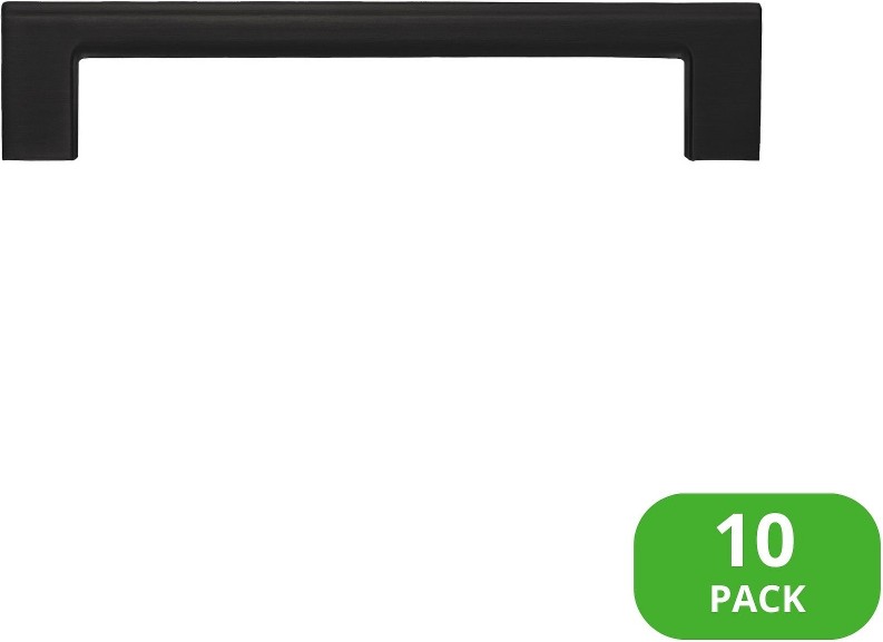 Vail 6-in , 152mm Center to Center Matte Black Cylindrical Bar Drawer Pull 10 -Pack