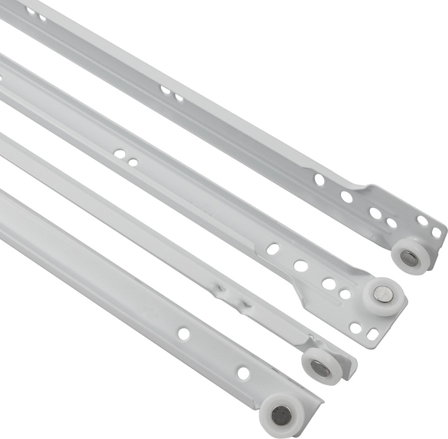18-in 3/4 extension Soft Close Self-Closing Bottom Mount European 75-lb Load Capacity Heavy Duty White Drawer Slide 5 -Pair 10 -Pieces