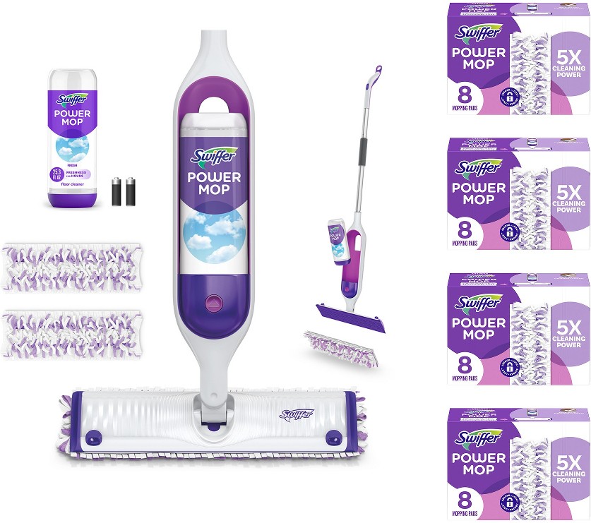 PowerMop Starter Kit and 4 Boxes of Mop Pad Refills