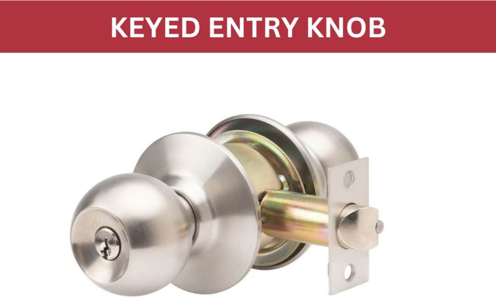 GLC Light Commercial Grade 3 Lock GLC Knob Brushed Chrome Interior/Exterior Bed/Bath Keyed Entry Door Knob