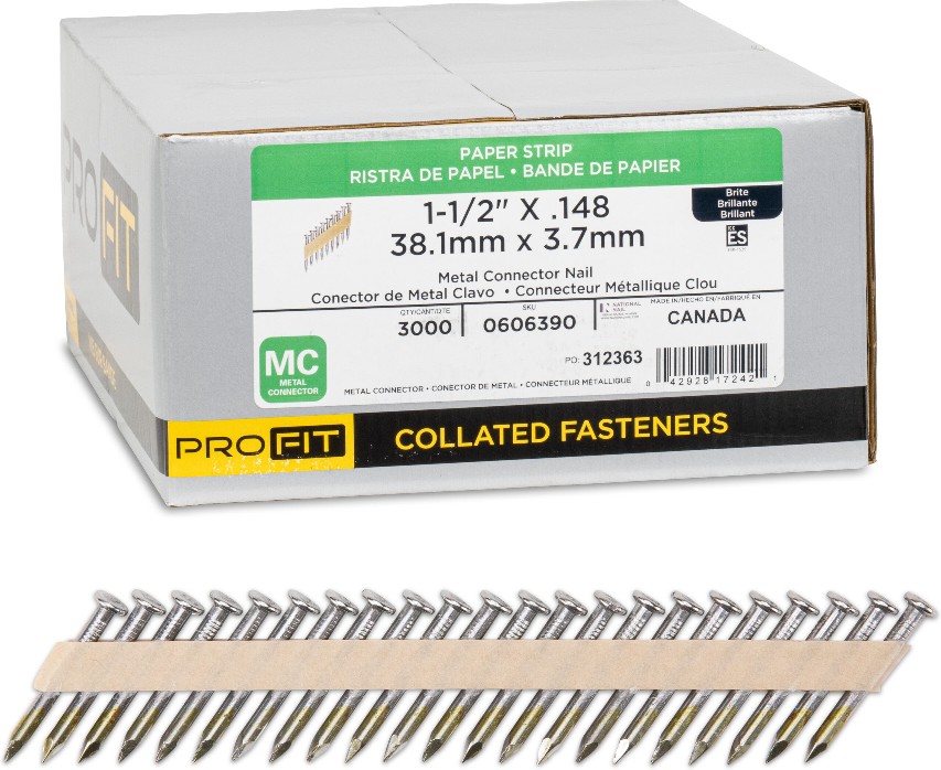 1-1/2-in x 0.148-in 33 -Degree 4d Bright Smooth Shank Collated Framing nails ( 3000 -Per Box )