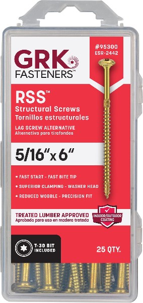 RSS 5/16-in x 6-in Polymer Exterior Wood screws ( 25 -Per Box )