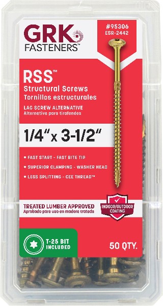 RSS 1/4-in x 3-1/2-in Polymer Exterior Wood screws ( 50 -Per Box )