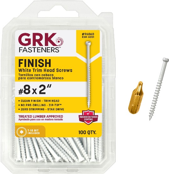 #8 x 2-in Polymer Exterior Trim screws ( 100 -Per Box )