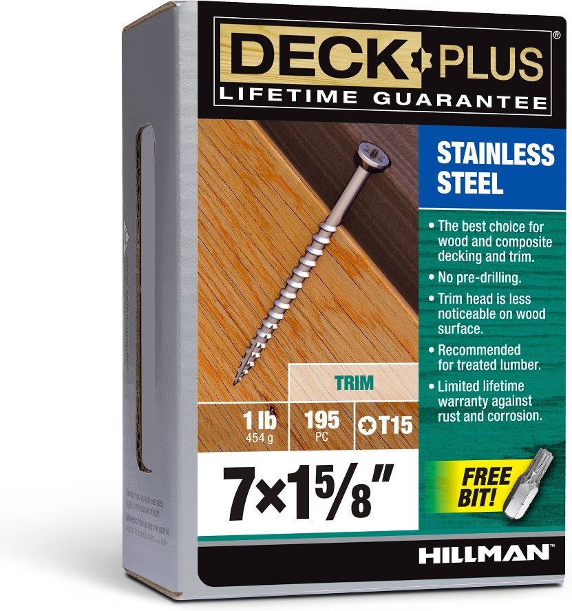 #7 x 1-5/8-in Stainless steel Exterior Trim screws ( 195 -Per Box )