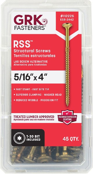 RSS 5/16-in x 4-in Polymer Exterior Wood screws ( 45 -Per Box )
