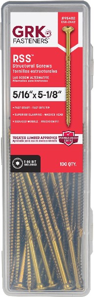 RSS 5/16-in x 5-1/8-in Polymer Exterior Wood screws ( 100 -Per Box )