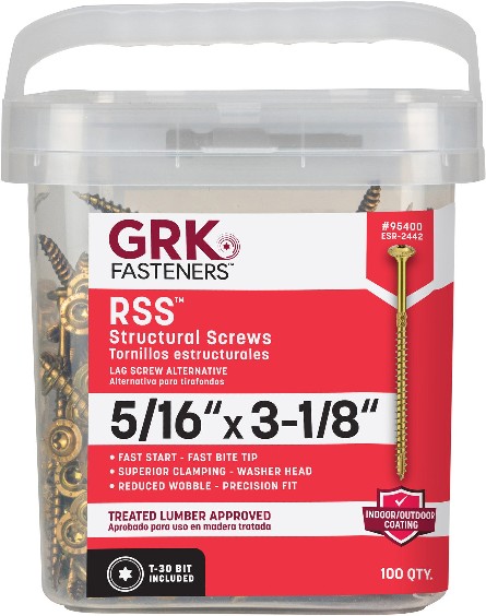 RSS 5/16-in x 3-1/8-in Polymer Exterior Wood screws ( 100 -Per Box )