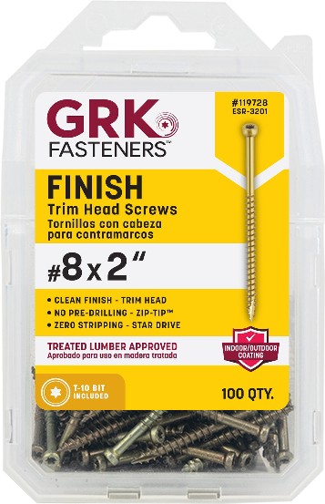 #8 x 2-in Polymer Exterior Trim screws ( 100 -Per Box )