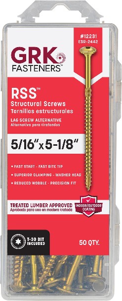 RSS 5/16-in x 5-1/8-in Polymer Exterior Wood screws ( 40 -Per Box )