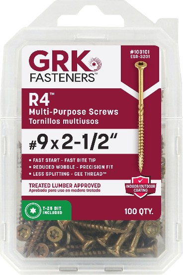 R4 #9 x 2-1/2-in Polymer Exterior Wood screws ( 100 -Per Box )