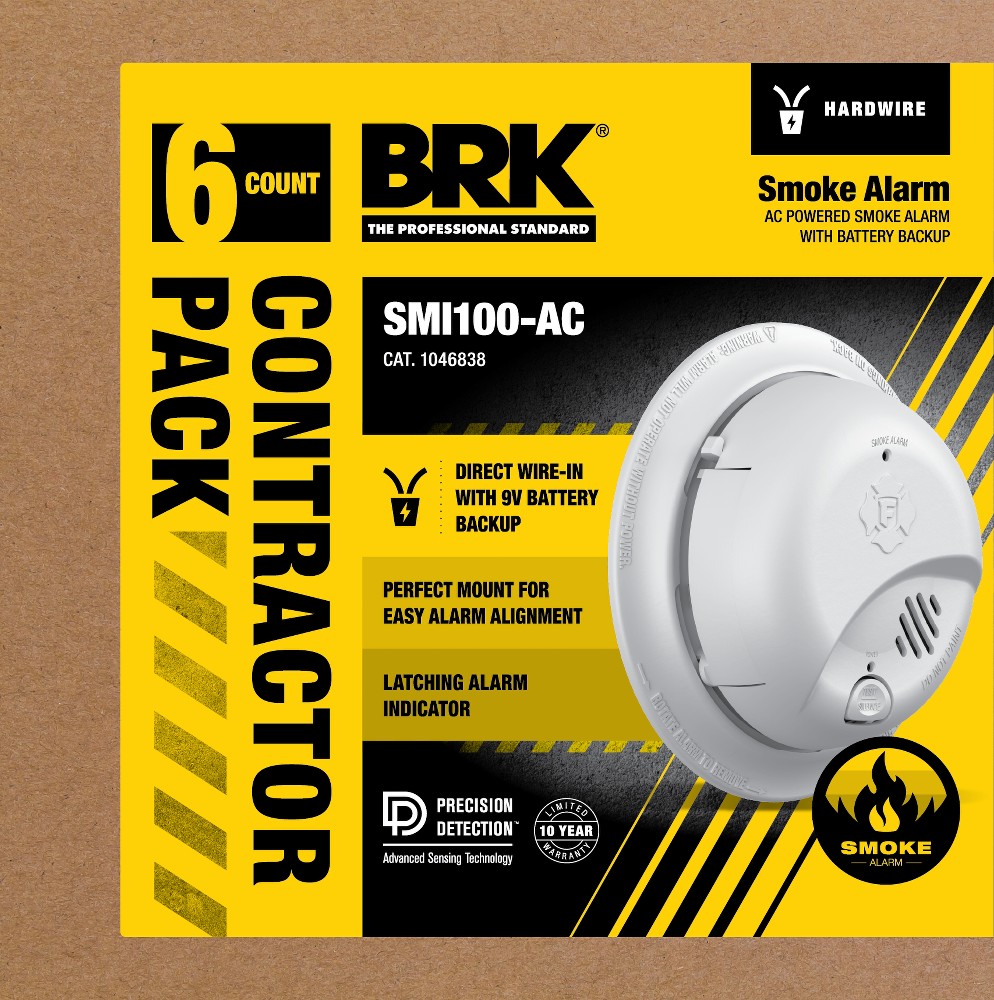 BRK Hardwired (with Battery Back-up) Ionization Interconnected Smoke Detector (6-Pack)