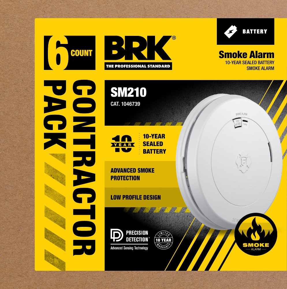 BRK 10-Year Battery-operated Photoelectric Smoke Detector (6-Pack)