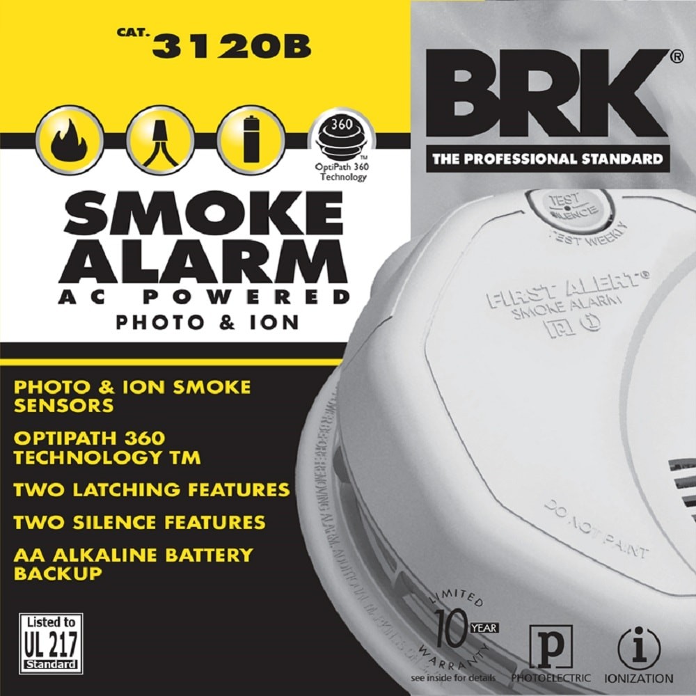 BRK Hardwired (with Battery Back-up) Dual Sensor Smoke Detector