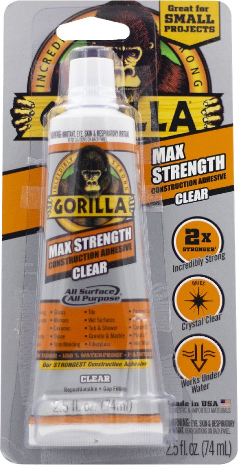 Max Strength Clear Polymer-based Clear Multi-use Exterior Construction Adhesive ( 2.5-fl oz Fluid Oz)