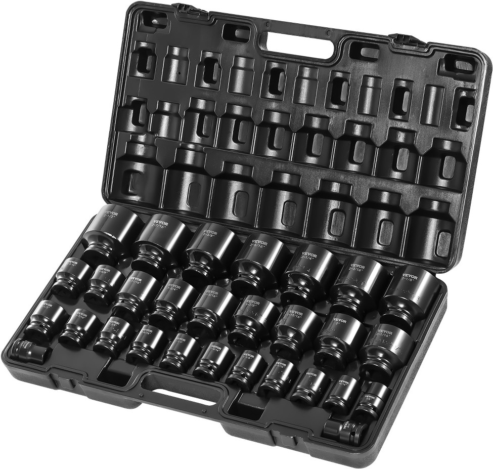 3/4-IN Impact Sockets Set 29 -Piece Standard (SAE) Set Drive Set 6-point Impact Socket Set