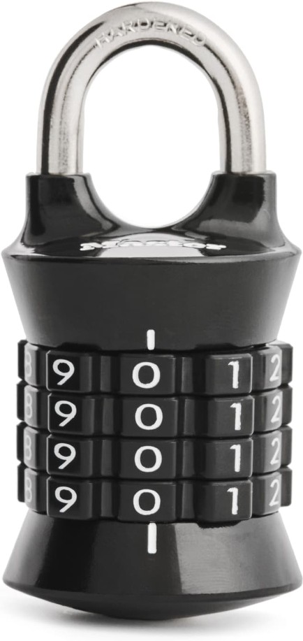 Resettable Combination Padlock, 1-1/2-in Wide x 15/16-in Shackle