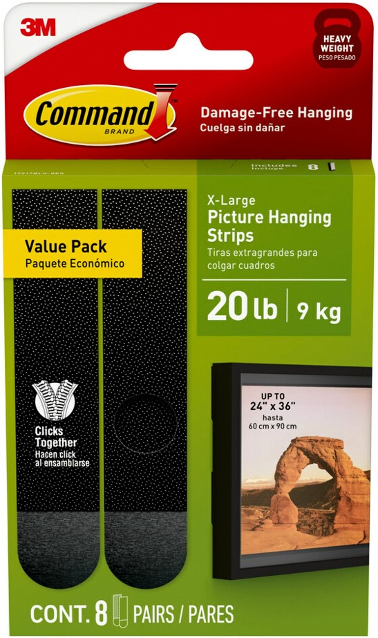 Plastic 20-lb Capacity Damage-free picture hanger 8 - Pack