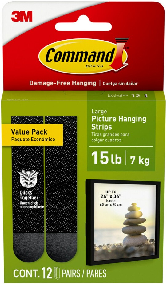 Foam 16-lb Capacity Damage-free picture hanger 12 - Pack
