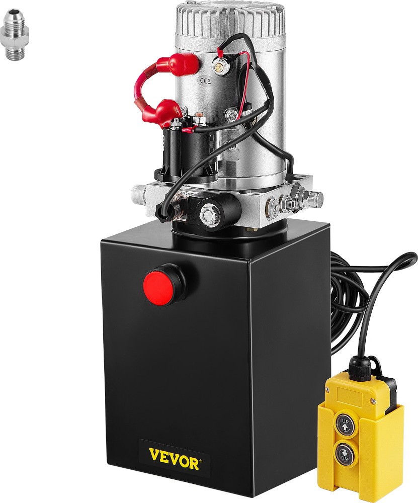Hydraulic Pump Electric Hydraulic Pump 6 Quart Single Acting Metal Reservoir For Dump Trailer