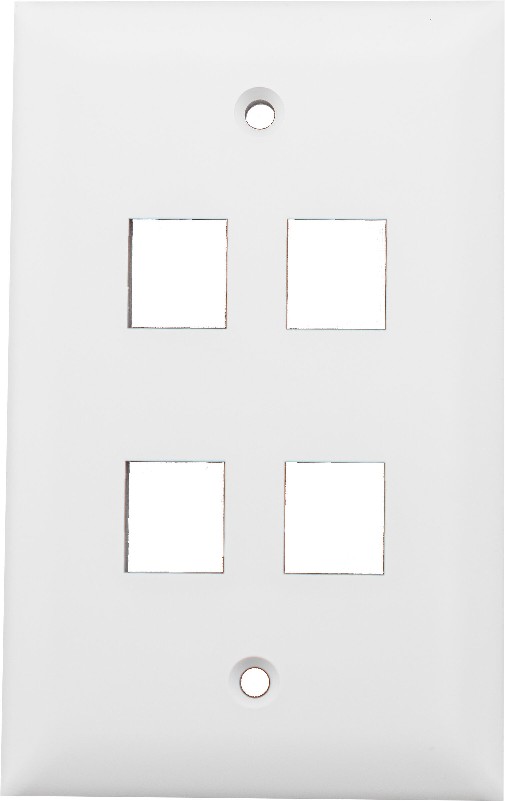 On-Q Keystone Insert 1 -Gang Midsize Size White Nylon Indoor Wall Plate