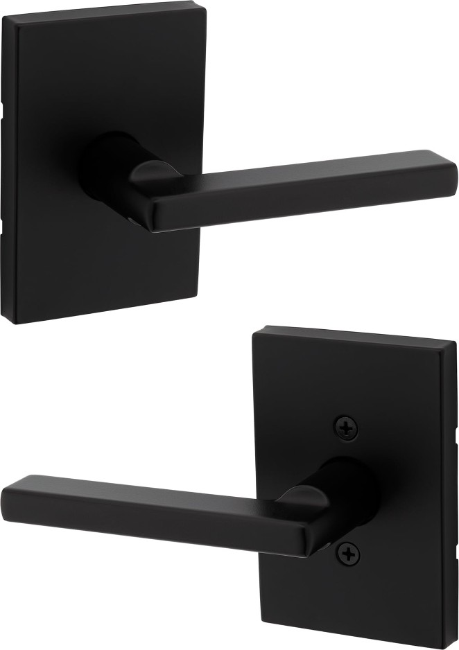 Halifax Rectangle Matte Black Interior or Hall/Closet Passage Door Handle