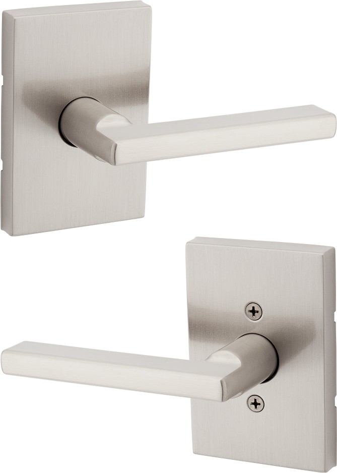 Halifax Rectangle Satin Nickel Interior or Hall/Closet Passage Door Handle