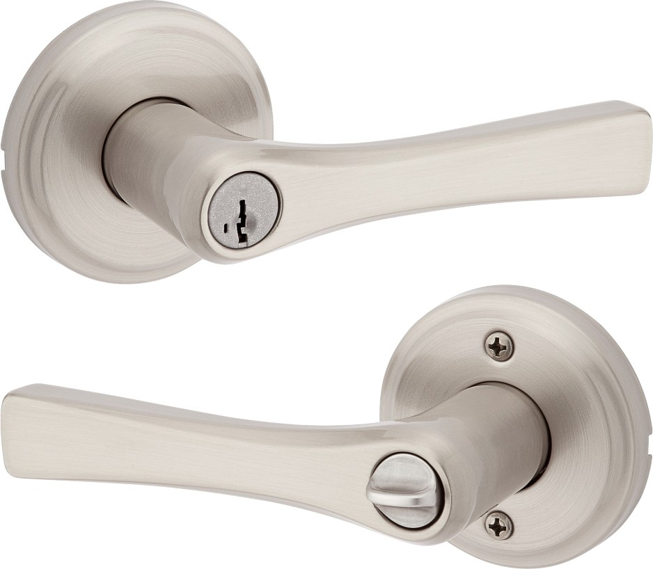 Katella Satin Nickel Exterior Keyed Entry Door Handle ft. SmartKey Security