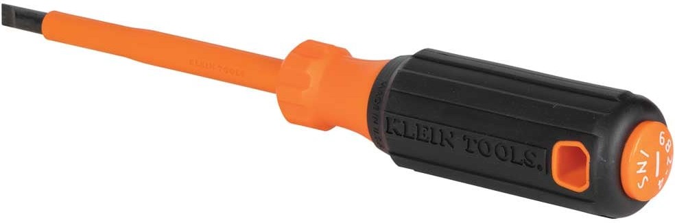 Insulated Screwdriver, 1/4-Inch Cabinet, 4-Inch Round Shank