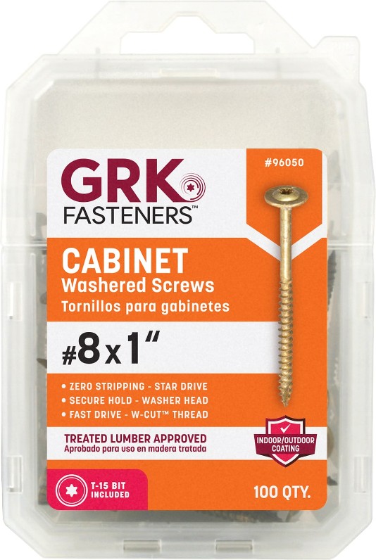 #8 x 1-in Polymer Interior Cabinet mounting screws ( 100 -Per Box )