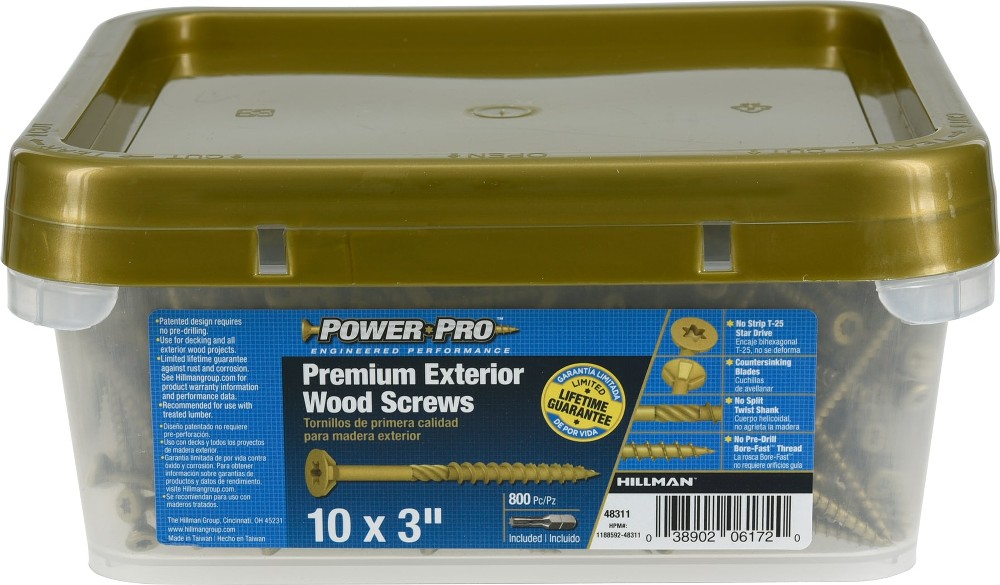 #10 x 3-in Epoxy Exterior Wood screws ( 800 -Per Box )