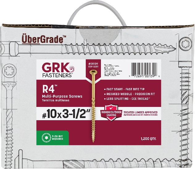 R4 #10 x 3-1/2-in Polymer Exterior Wood screws ( 1200 -Per Box )