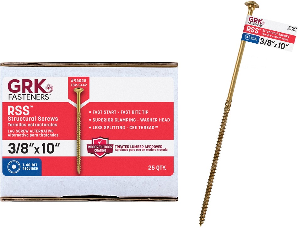 RSS 3/8-in x 10-in Polymer Exterior Wood screws (