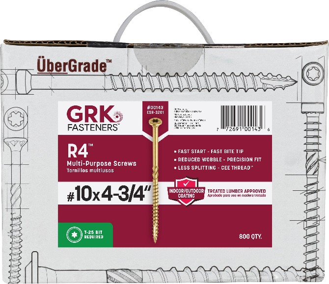 R4 #10 x 4-3/4-in Polymer Exterior Wood screws ( 800 -Per Box )