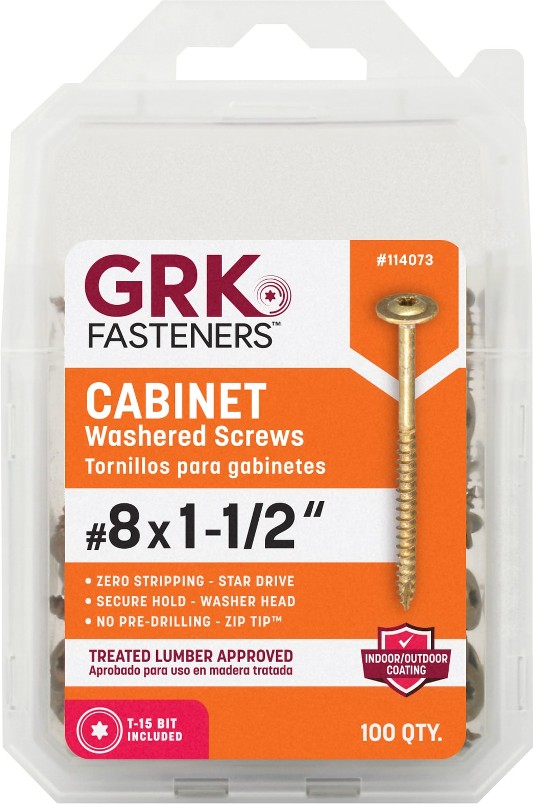 #8 x 1-1/2-in Polymer Interior Cabinet mounting screws ( 100 -Per Box )