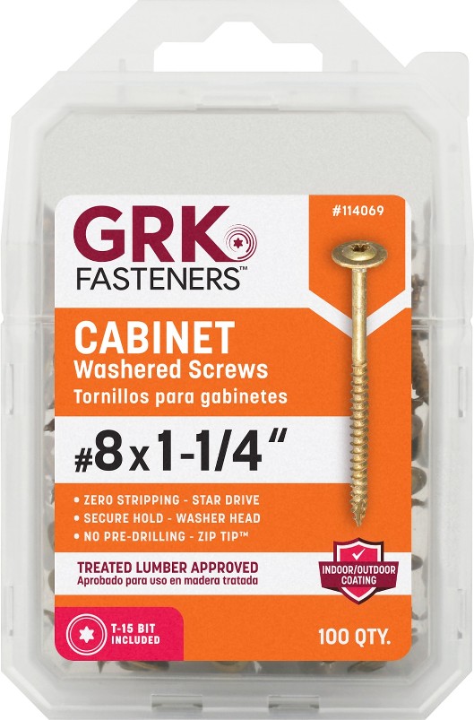 #8 x 1-1/4-in Polymer Interior Cabinet mounting screws ( 100 -Per Box )