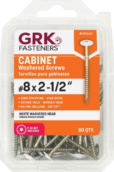 #8 x 2-1/2-in Polymer Interior Cabinet mounting screws ( 80 -Per Box )