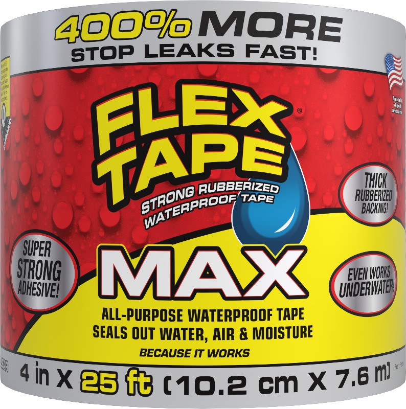 Max Clear Waterproof Rubberized Duct Tape 4-in x 25 Feet