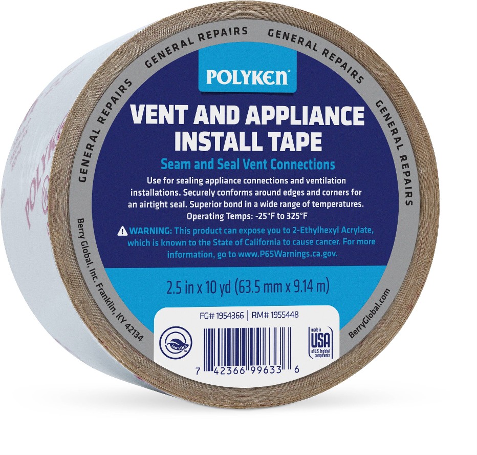 Vent and Appliance Install Tape HVAC Tape 2.5-in x 10 Yard(s)