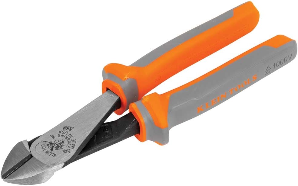 Diagonal Cutting Pliers, Insulated, High Leverage, 8-Inch