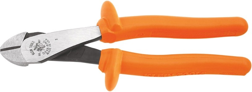 Diagonal Cutting Pliers, Insulated, High-Leverage, Angled Head, 8-Inch