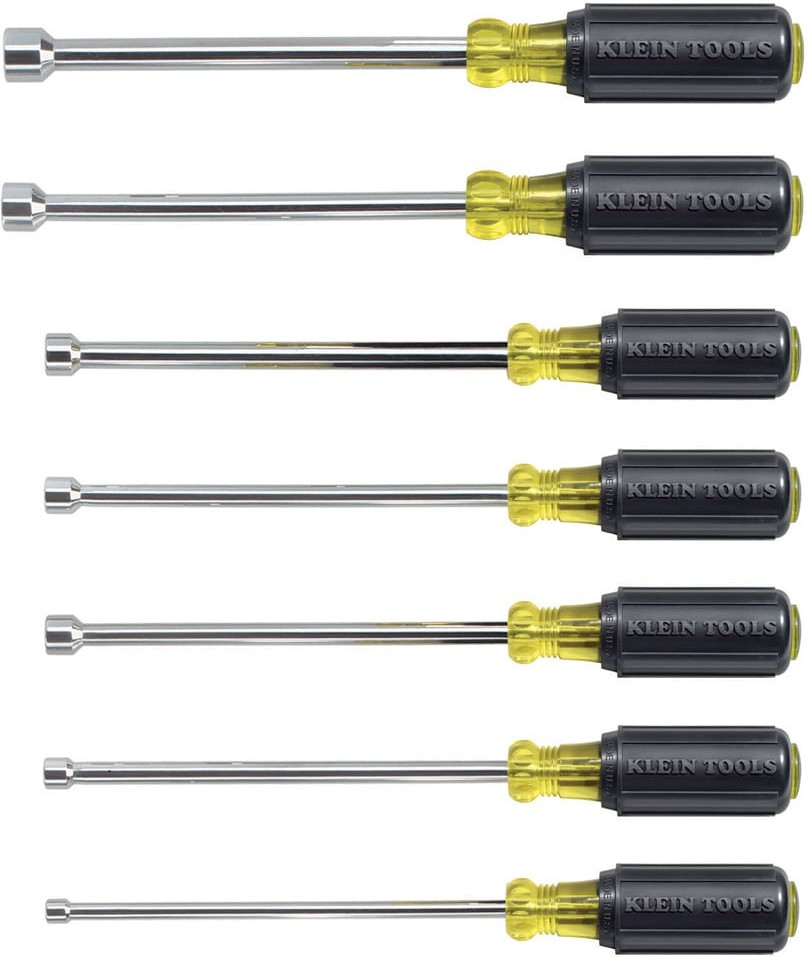 Nut Driver Set, 6-Inch Shafts, 7-Piece