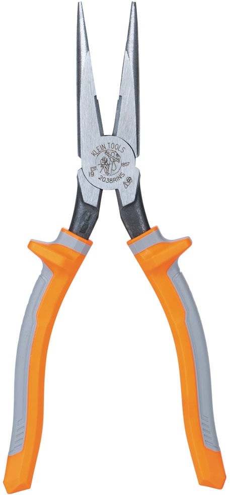 Pliers, Long Nose Side-Cutters, Insulated, 8-Inch