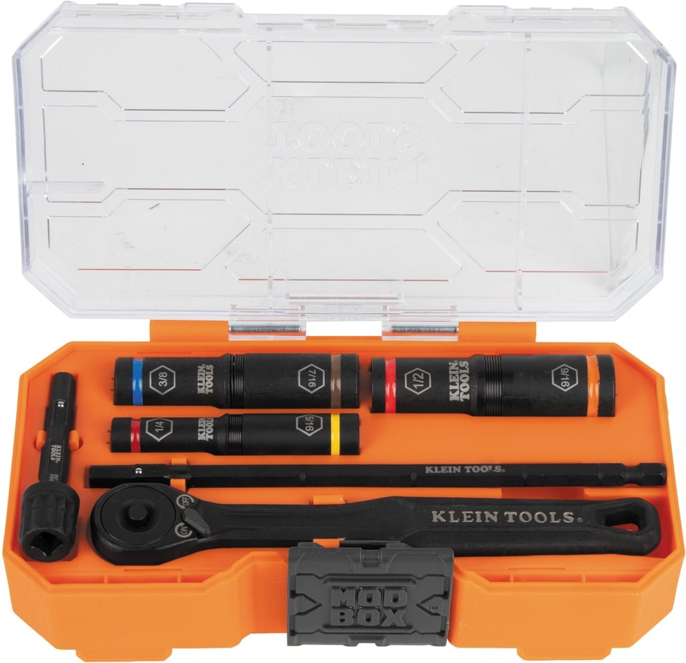 KNECT Essential Deep-Well Heavy-Duty Flip Socket Set, SAE 7-Piece