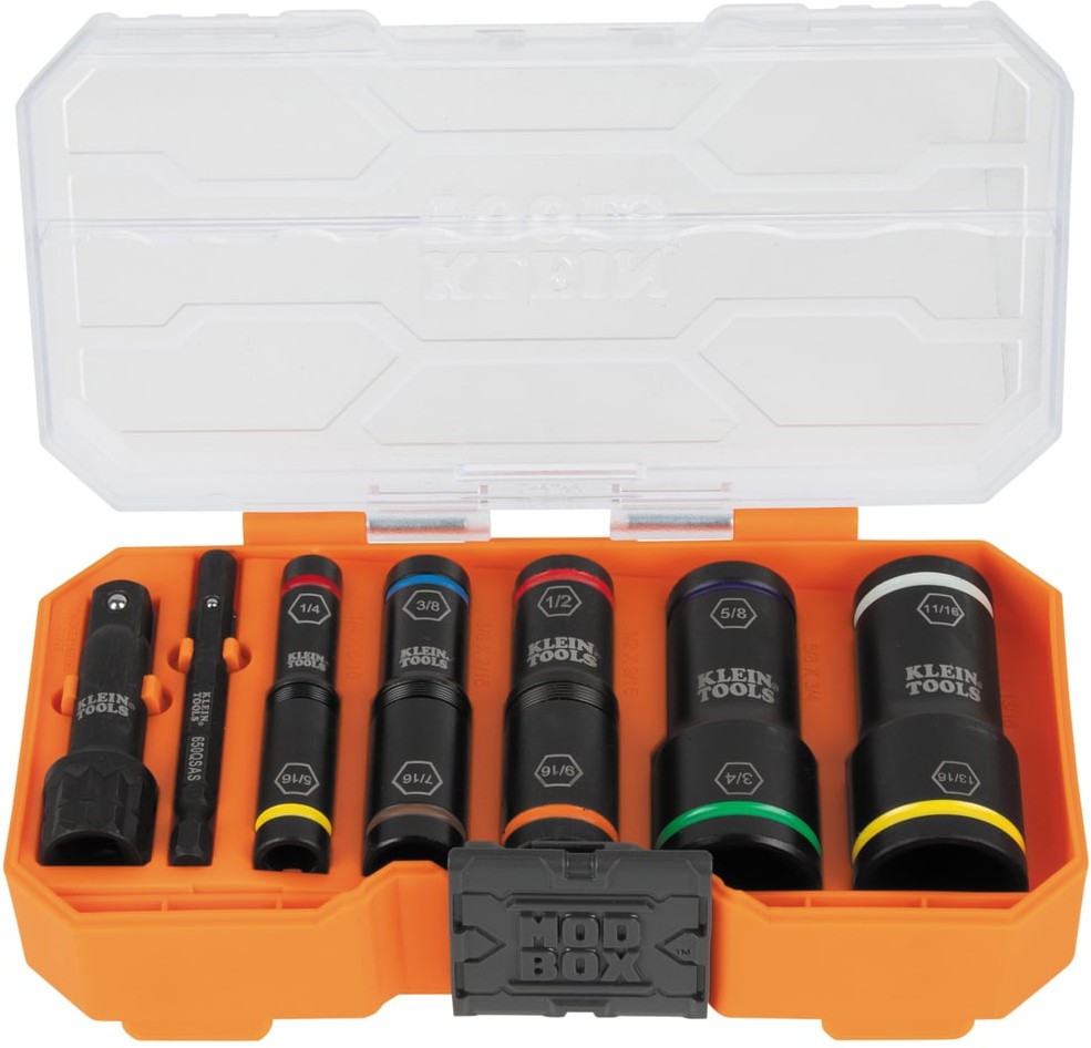 KNECT Flip-10 Heavy Duty Flip Impact Socket Set, SAE, 8-Piece